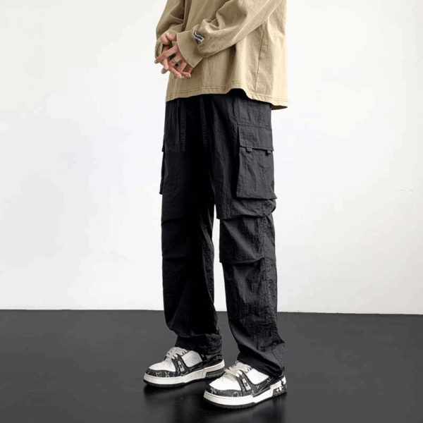 Multiple pockets elastic waistband casual wear baggy cargo pants - Image 2