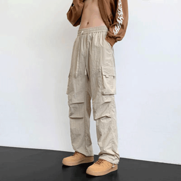 Multiple pockets elastic waistband casual wear baggy cargo pants - Image 3