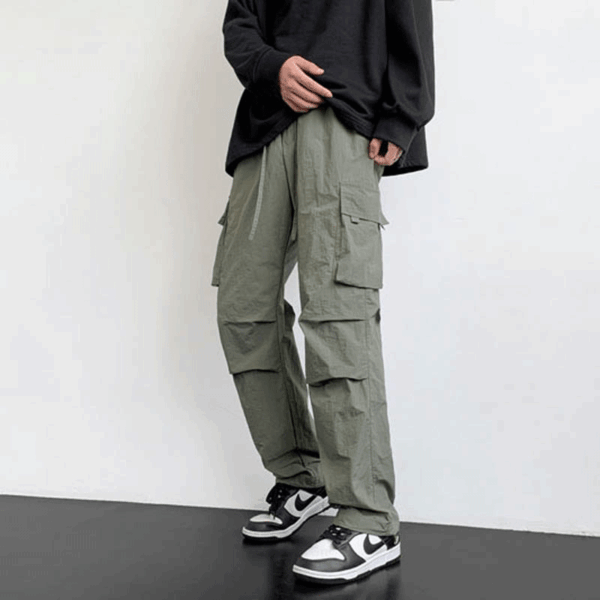 Multiple pockets elastic waistband casual wear baggy cargo pants - Image 4