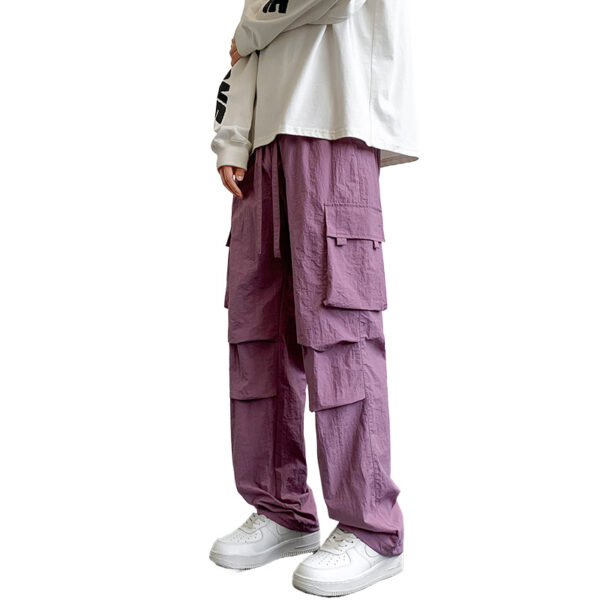 Multiple pockets elastic waistband casual wear baggy cargo pants